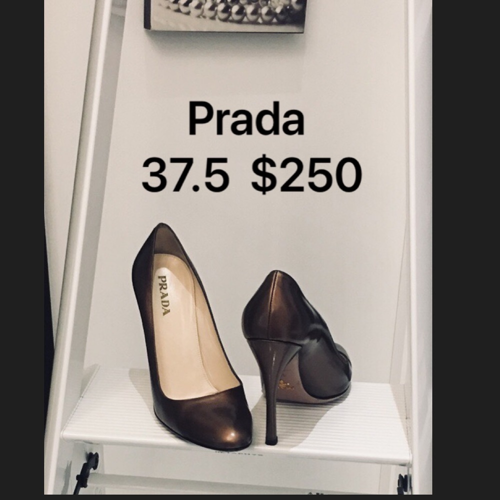 Prada Bronze Heels